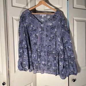 Meriskye Purple Floral Top Size 2XL